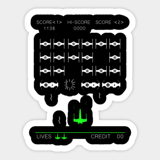 Space Invaders Mashup - Retro Shirt Sticker